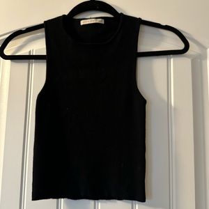 Active USA Cropped Black Tank Top